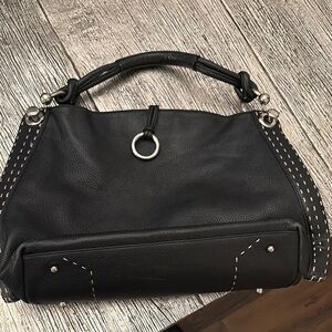 BCBG Elegant Black Leather Handbag